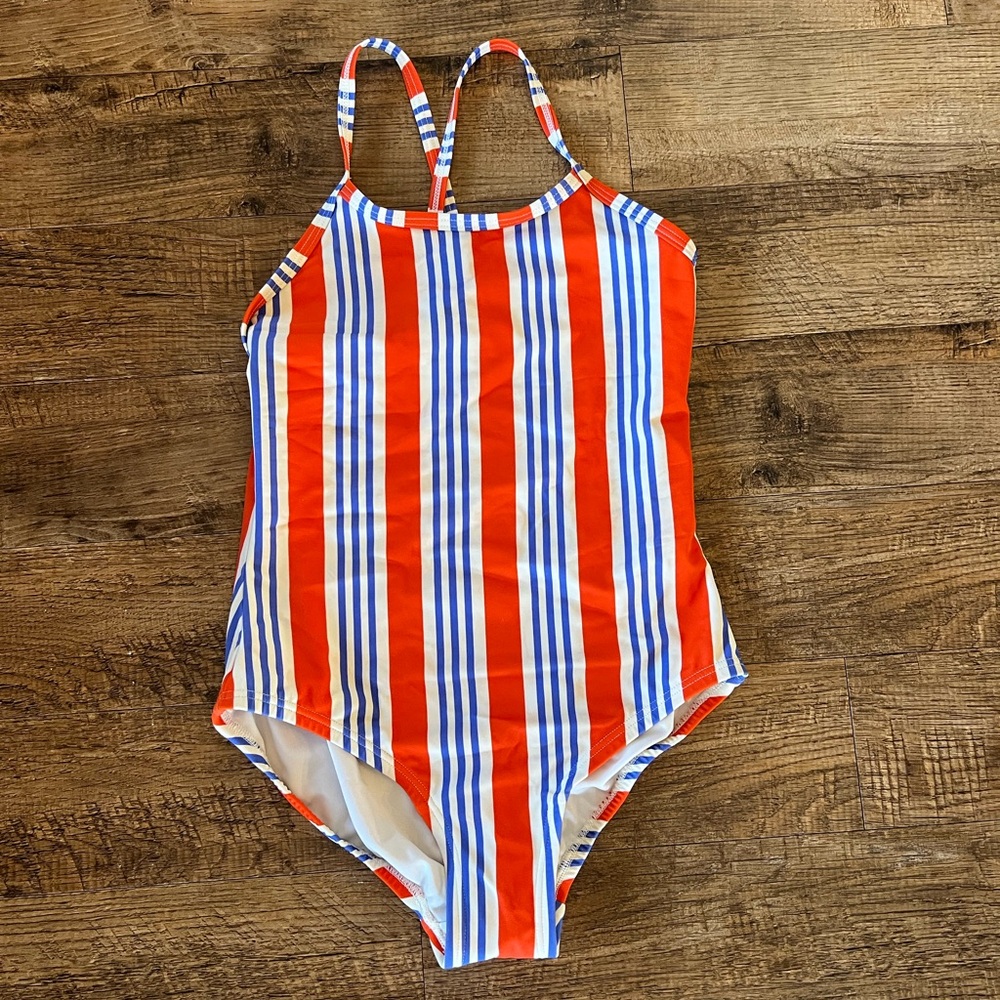 Girls Hanna Anderson striped swimsuit